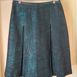 Ruth - Elegant Jacquard Teal Skirt *NWT*